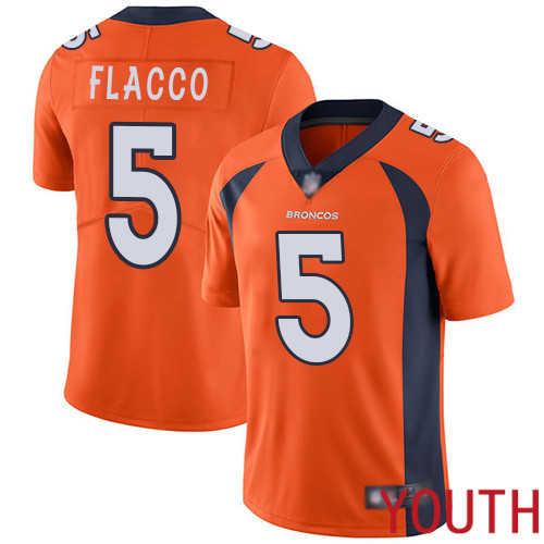 Youth Denver Broncos 5 Joe Flacco Navy Blue Alternate Vapor Untouchable Limited Player Football NFL Jersey
